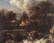 Waterfall IN A Rocky Landscape - 雅各布·凡·雷斯达尔